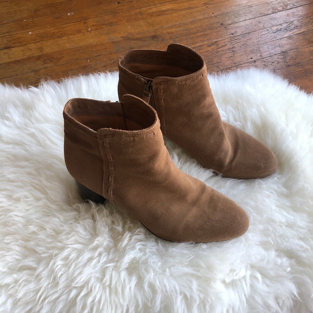 Via Spiga Suede Ankle Healed Boots - Picture 8 of 9